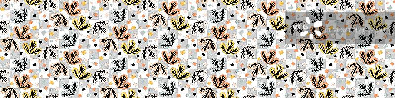 世纪中期现代花卉无缝图案图片素材