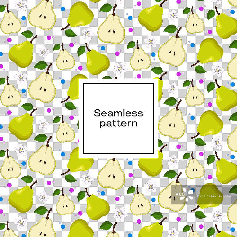 梨花圆形无缝图案图片素材