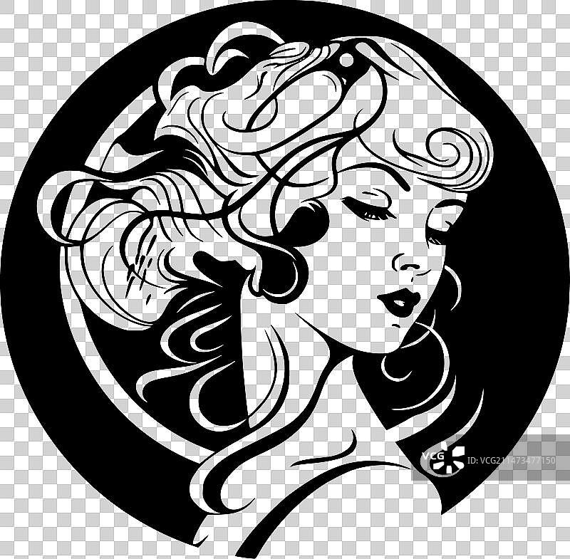 新艺术风格黑白隔离图标图片素材