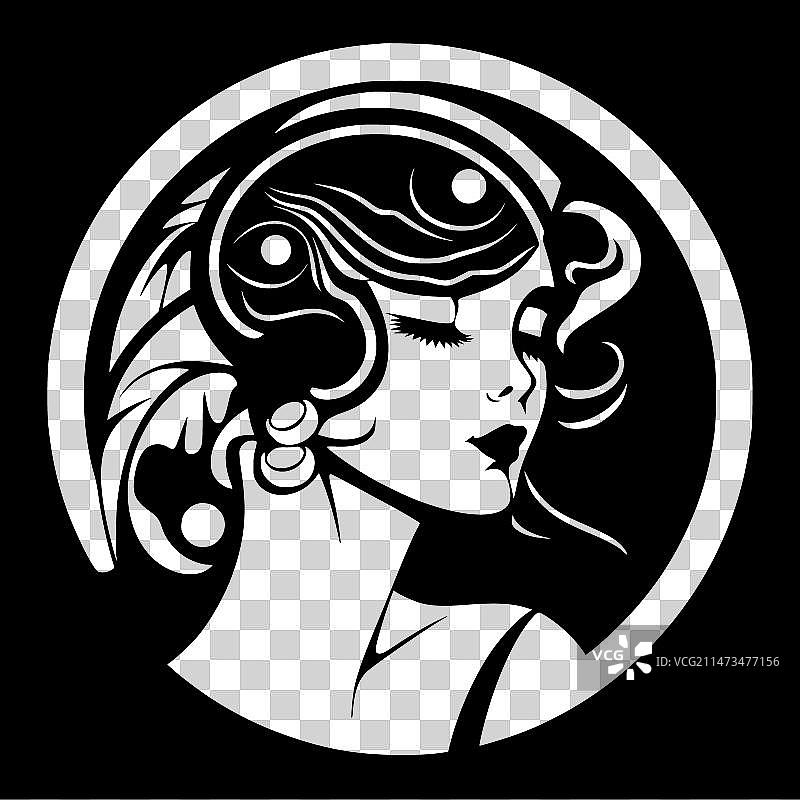 新艺术风格黑白隔离图标图片素材