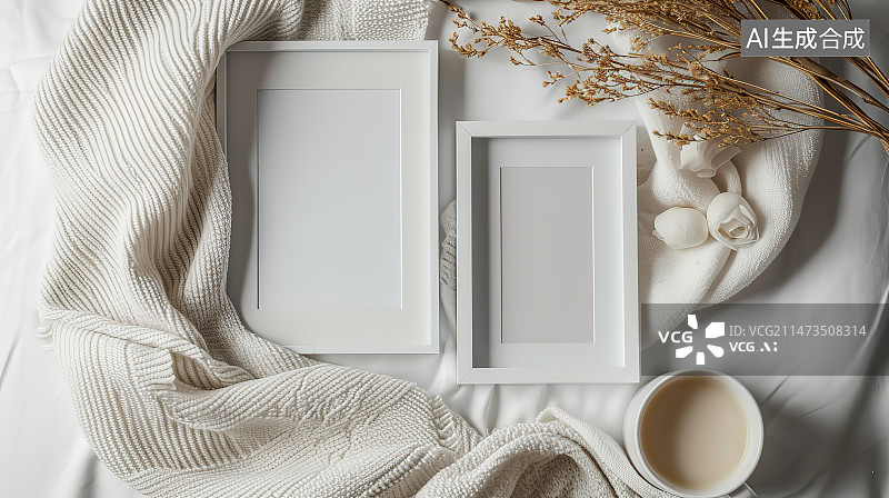 【AI数字艺术】桌子上有书的咖啡杯的高角度视图图片素材