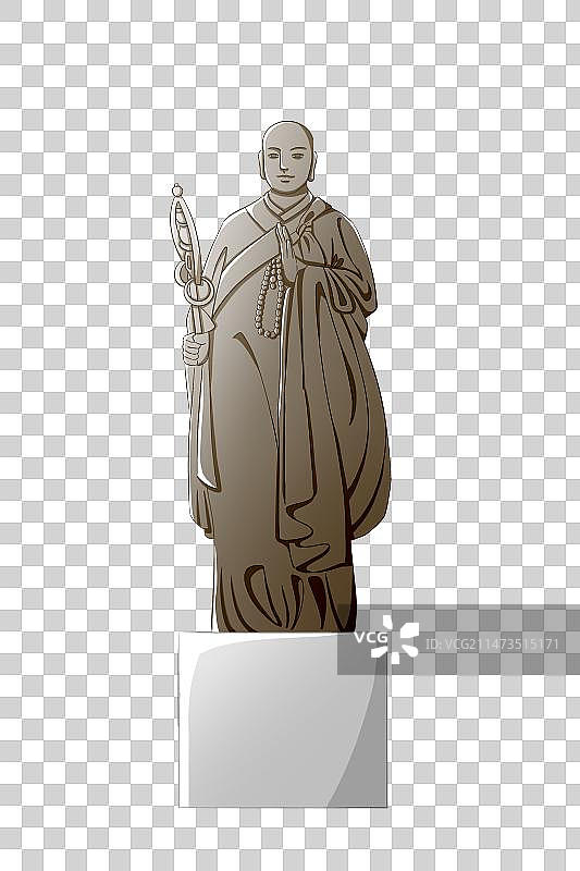 西安玄奘雕像图片素材