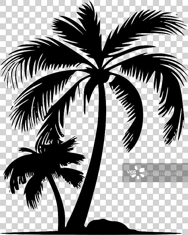 极简棕榈树剪影图片素材