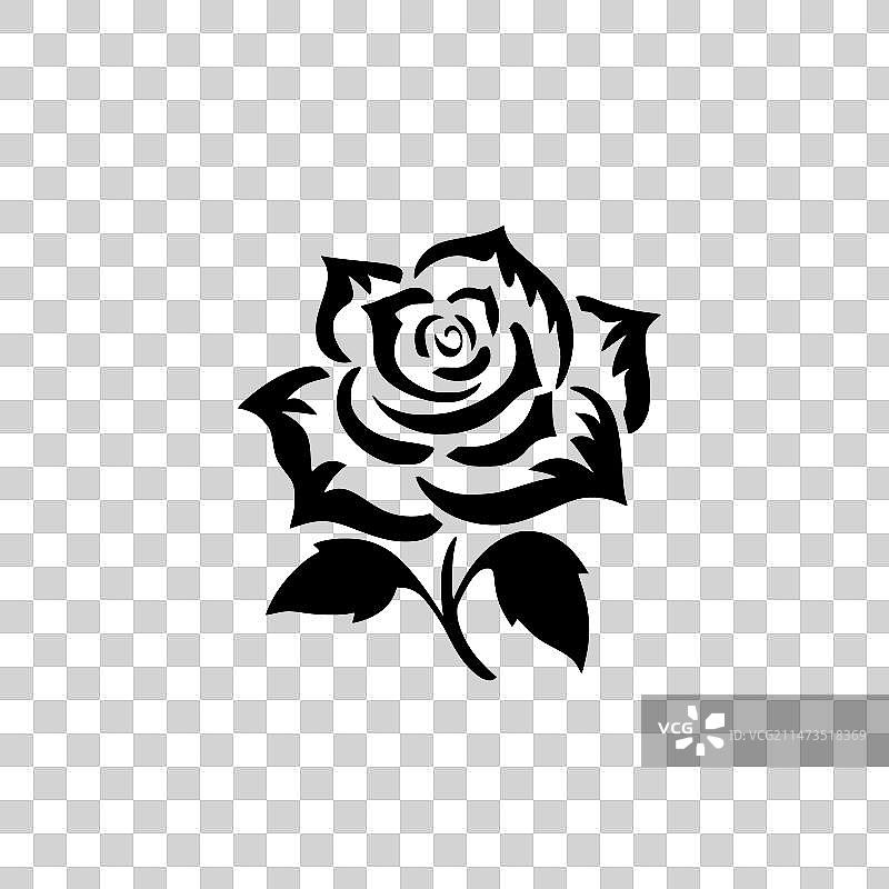 黑白玫瑰图片素材