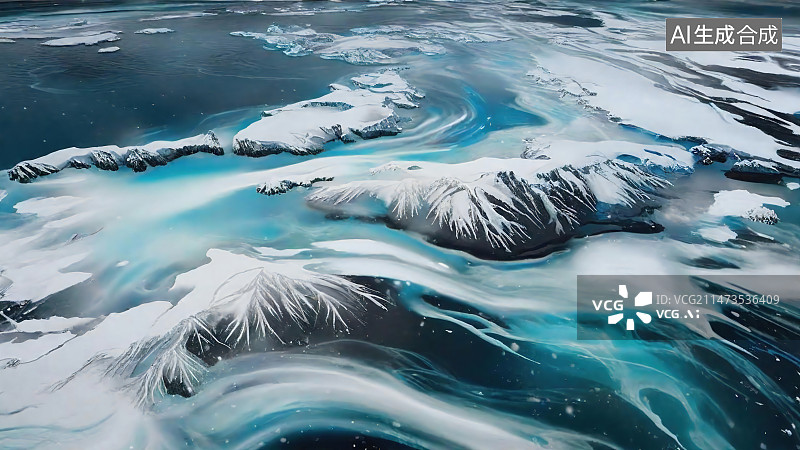 【AI数字艺术】抽象山川河流纹理群山简约背景图片素材