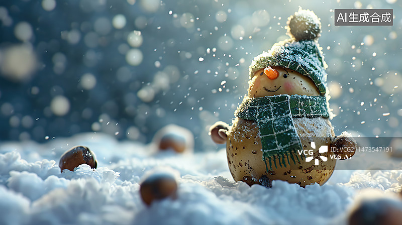 【AI数字艺术】在雪地里得小土豆图片素材