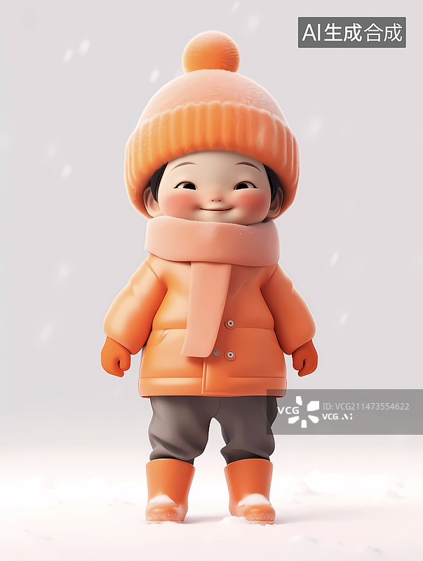 【AI数字艺术】儿童户外玩雪图片素材