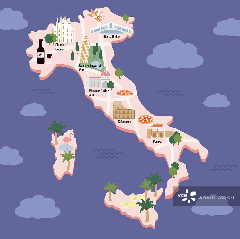 意大利地图图片素材