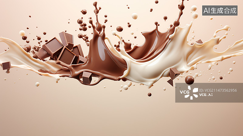 【AI数字艺术】丝滑的牛奶巧克力图片素材