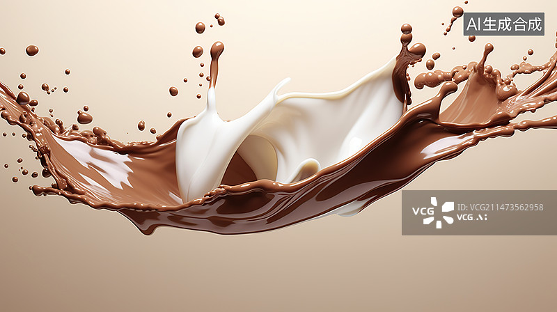 【AI数字艺术】丝滑的牛奶巧克力图片素材