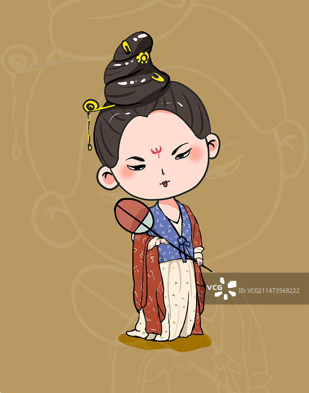Q版古代唐装女子图片素材