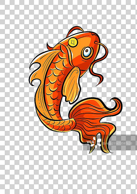 国潮免扣素材——鲤鱼图片素材