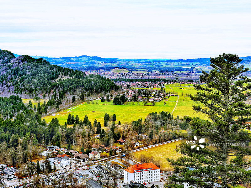 德国巴伐利亚州新天鹅堡乡村风光图片素材