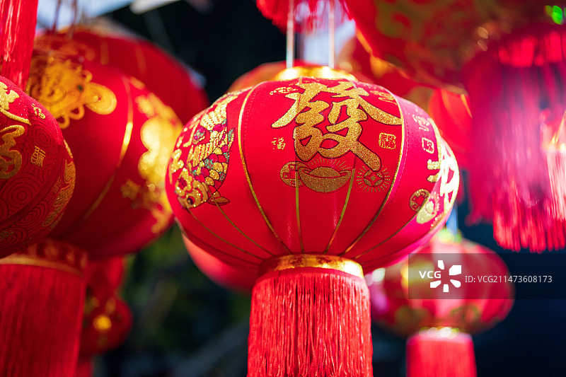 中国传统红灯笼特写图片素材