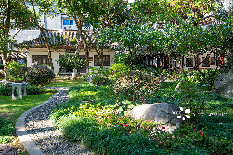 浙江温州市墨池公园景色图片素材