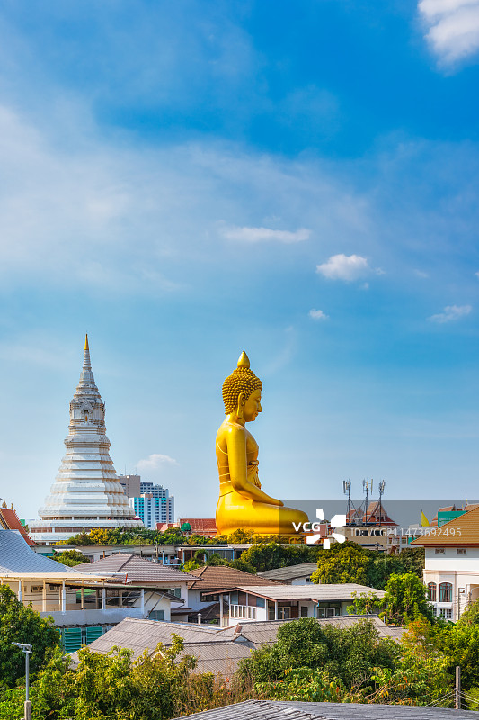 泰国曼谷地标建筑（巴南寺/江口寺）越北榄禅寺(Wat Paknam)——水门寺大佛图片素材