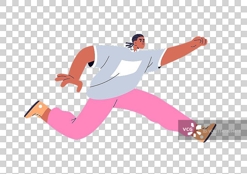 奔跑中的愤怒男人图片素材