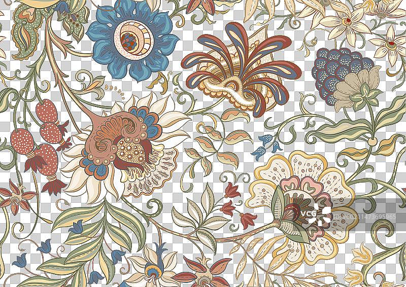 复古风梦幻花卉图片素材