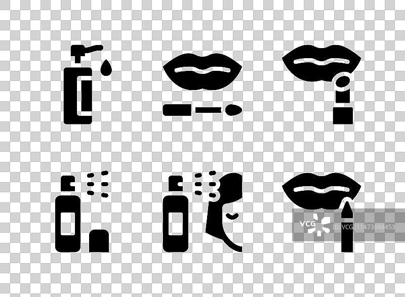 化妆品实体图标简易合集图片素材