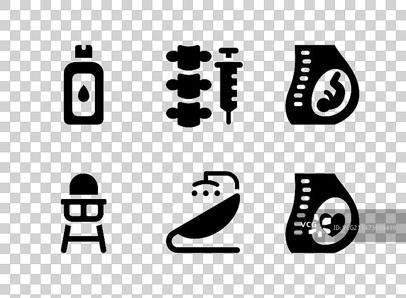 母婴用品实心图标合集图片素材