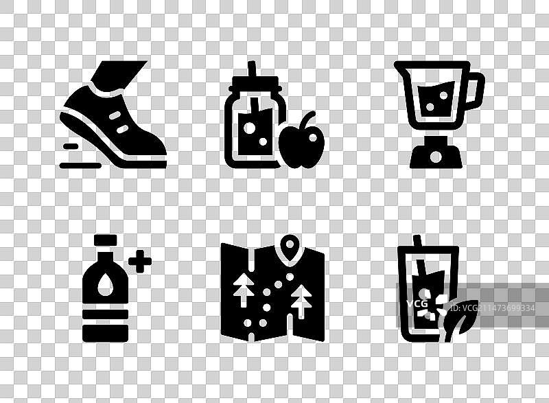 健康生活实心图标合集图片素材