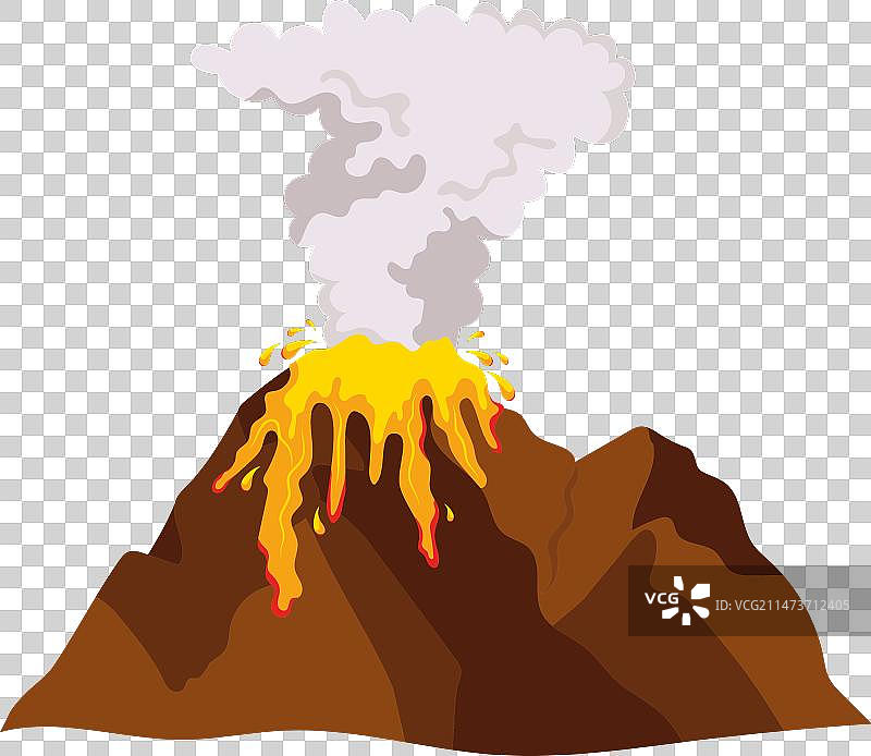 火山与烟雾和岩浆图片素材