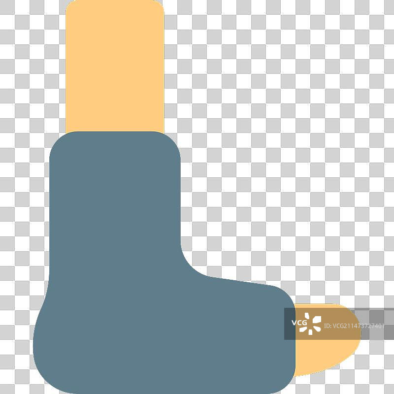 应用石膏的断腿，隔离在a上图片素材