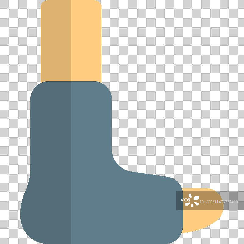 应用石膏的断腿，隔离在a上图片素材