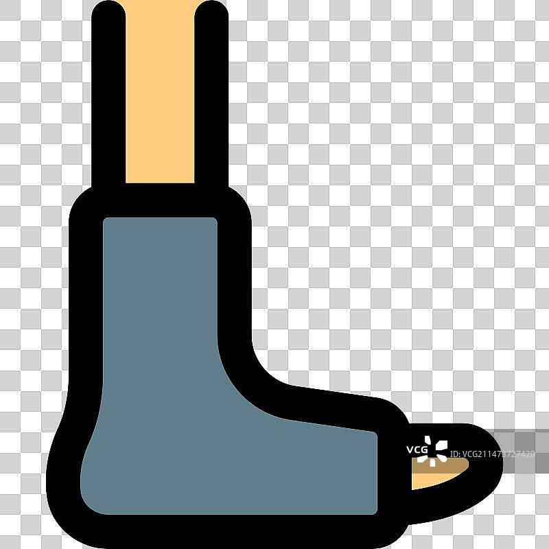 应用石膏的断腿，隔离在a上图片素材