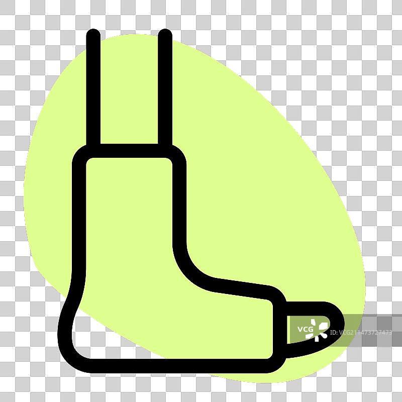 应用石膏的断腿，隔离在a上图片素材