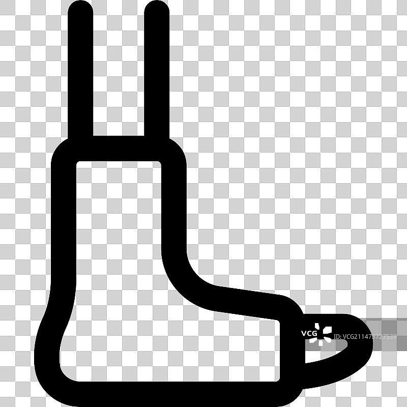 应用石膏的断腿，隔离在a上图片素材