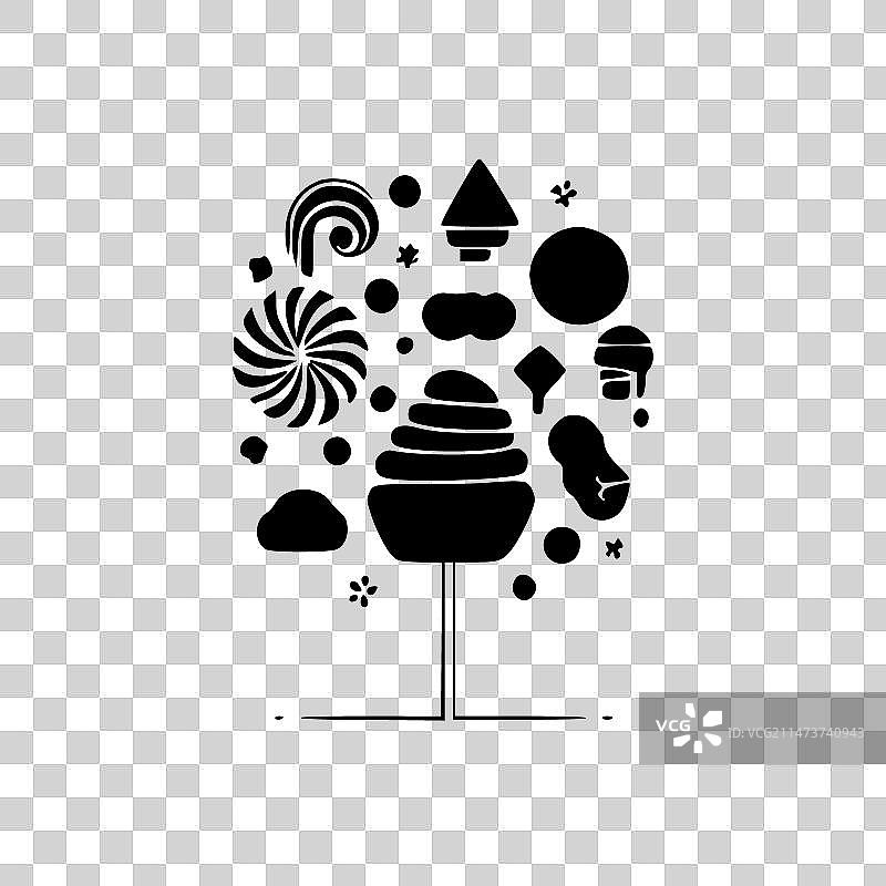 黑白甜点图片素材