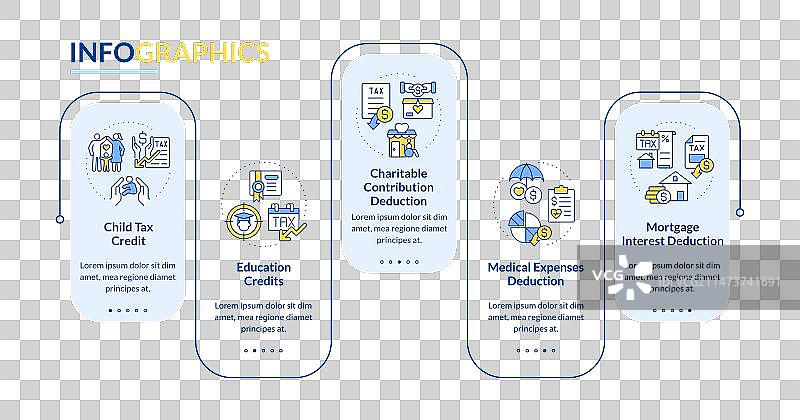 蓝色特定税收优惠信息图表模板图片素材