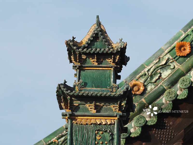 榆次老城古建筑琉璃装饰图片素材