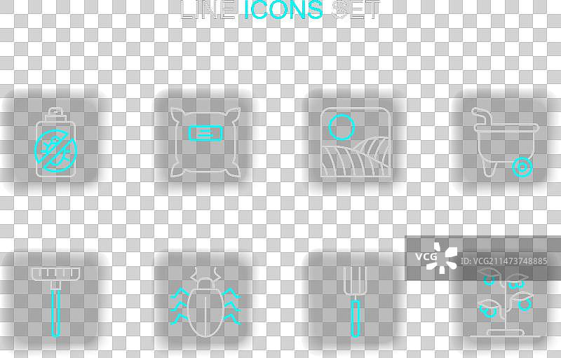 嫩芽、花园草耙和科罗拉多甲虫图片素材