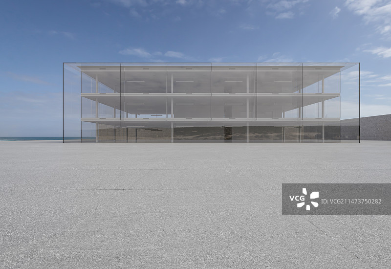 现代抽象建筑和水泥地面图片素材