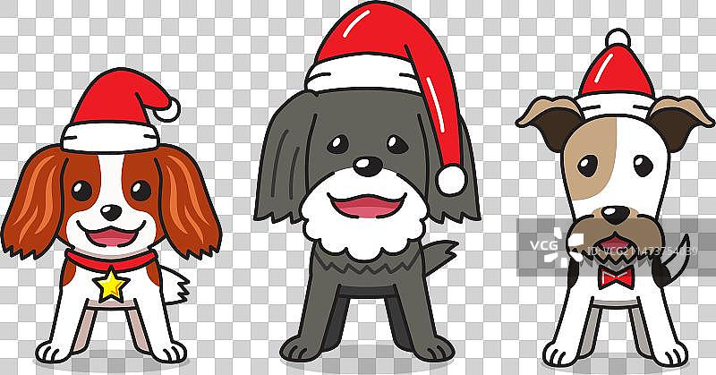 卡通形象可爱小狗圣诞服装图片素材