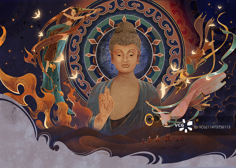 神女引路图片素材