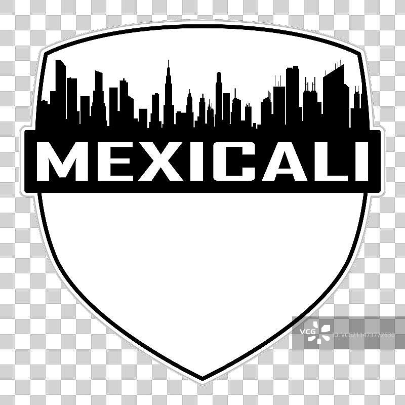 墨西哥墨西卡利城市天际线剪影图片素材