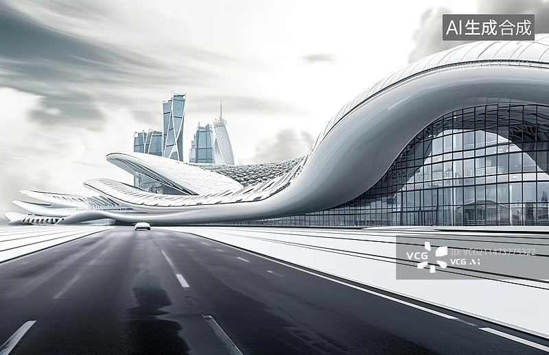 【AI数字艺术】未来派智慧数码城市智慧城市与科技商业概念图片素材