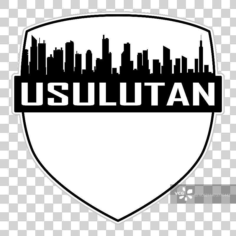 乌苏卢坦天际线，萨尔瓦多旗帜徽章图片素材