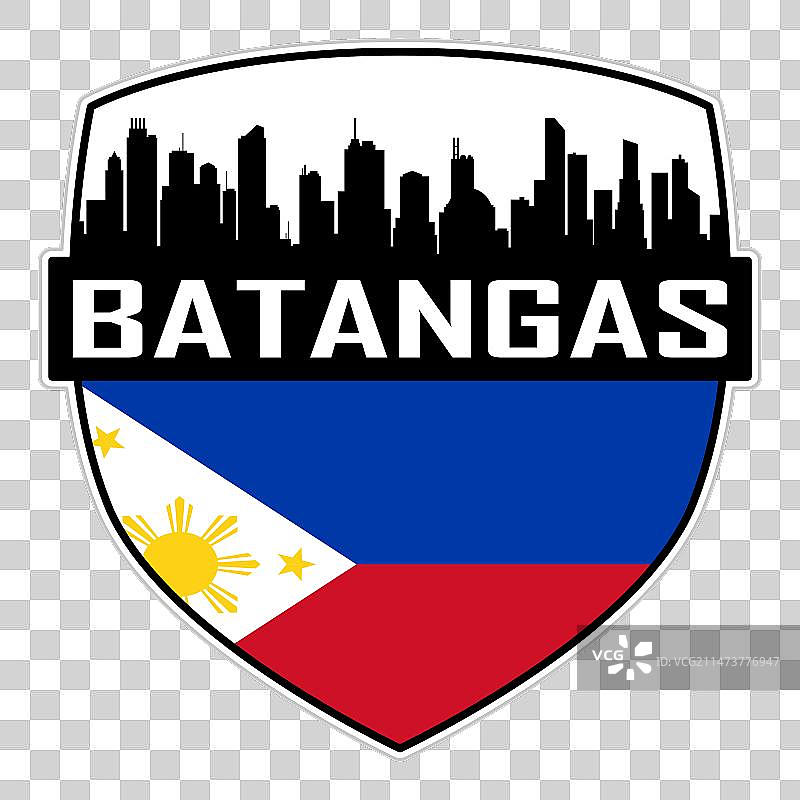 八打雁天际线剪影菲律宾旗帜徽章图片素材