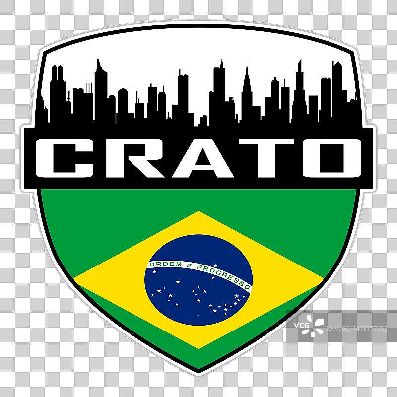 巴西克拉托天际线剪影旅游徽章图片素材