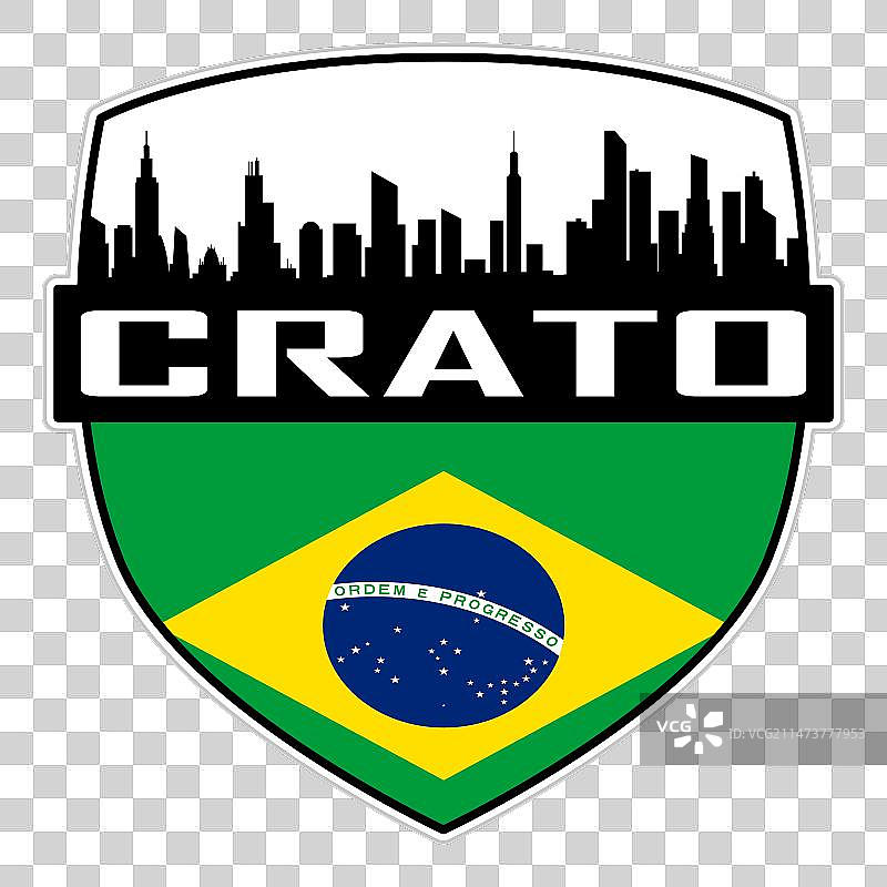 巴西克拉托天际线剪影旅游徽章图片素材