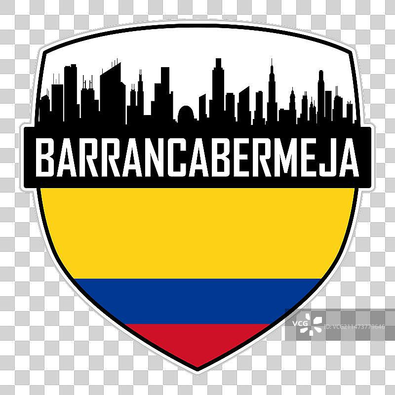 哥伦比亚巴兰卡韦梅哈天际线剪影图片素材