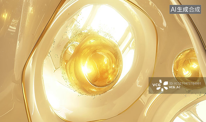 【AI数字艺术】3D渲染精华液，化妆品的气泡和分子背景图片素材