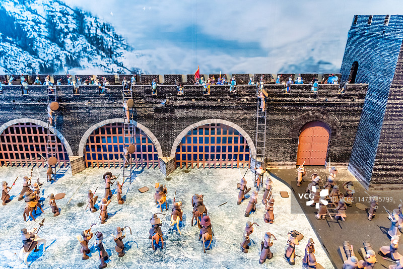 天津黄崖关水关长城攻防场景模型图片素材