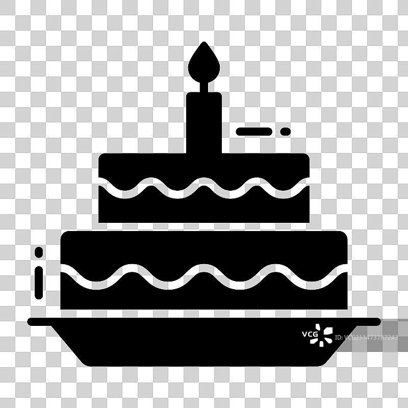 带蜡烛的派对蛋糕生日蛋糕图标图片素材