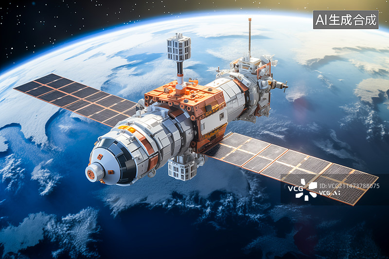 【AI数字艺术】乐高搭建的宇宙空间站图片素材