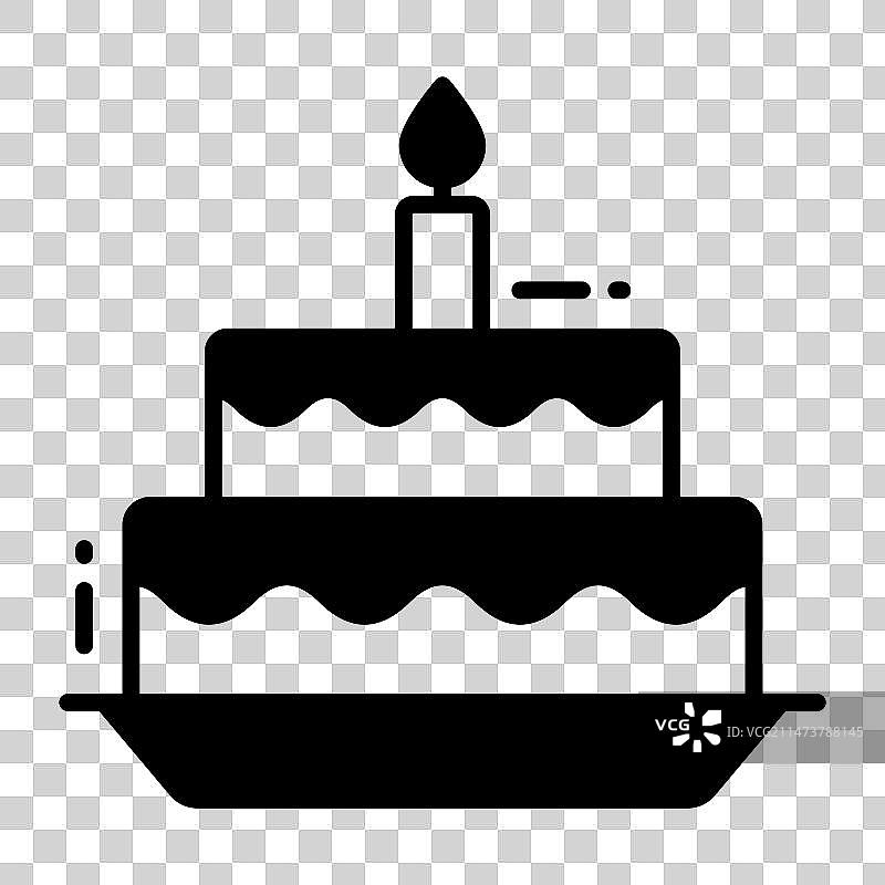 带蜡烛的派对蛋糕生日蛋糕图标图片素材